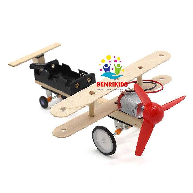 Stem toys-plane assembling puzzle wooden according to the method of stem