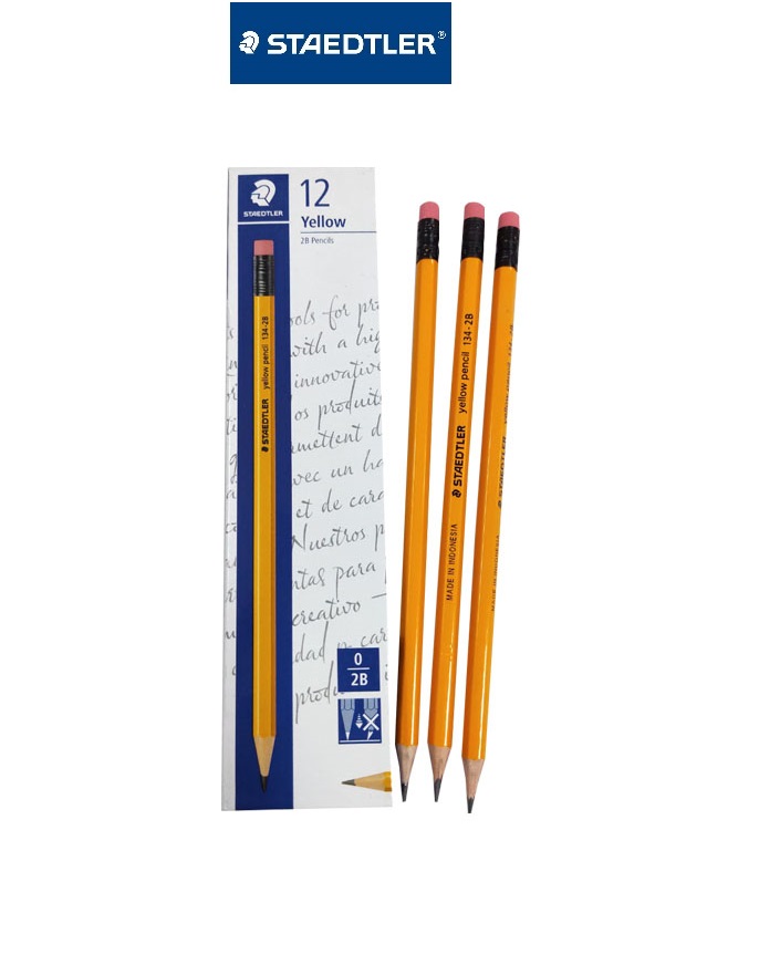 Hộp 12 chiếc bút chì gỗ có tẩy STAEDTLER 134 (2B/HB)