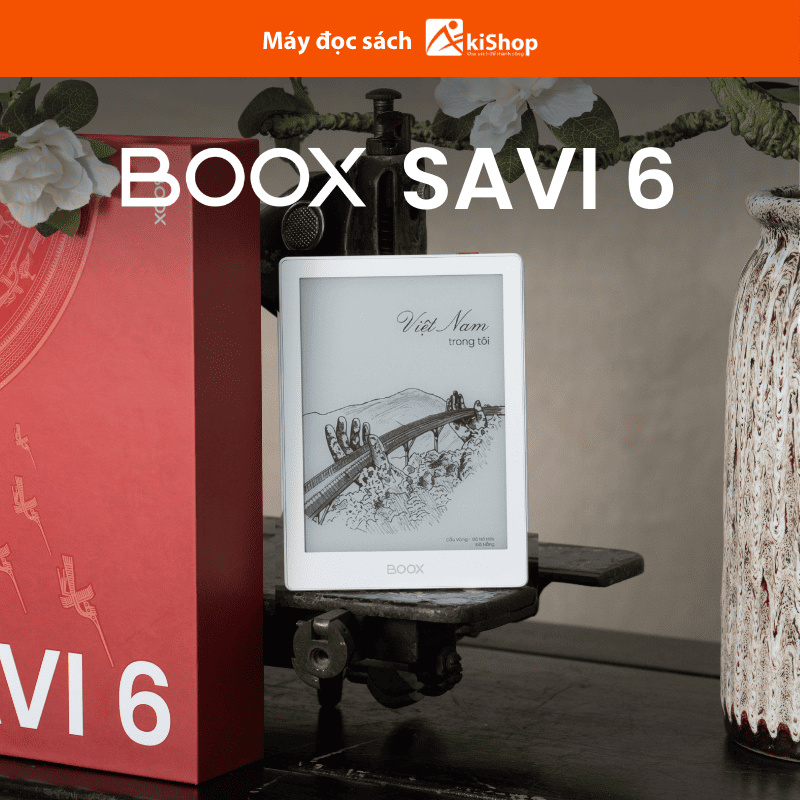 Máy đọc sách Savi 6 Chính hãng Akishop kèm bao da nam châm chính hãng Giá 5,390,000 Đồng*Miễn phí vận chuyển