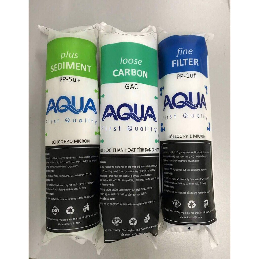 🌹🌳🎄HOT HOT🌾🎋BỘ 3 LÕI LỌC NƯỚC 1-2-3 AQUA HÀNG CHÍNH HÃNG☑️KH CHEK MÃ TRÊN SP🔺