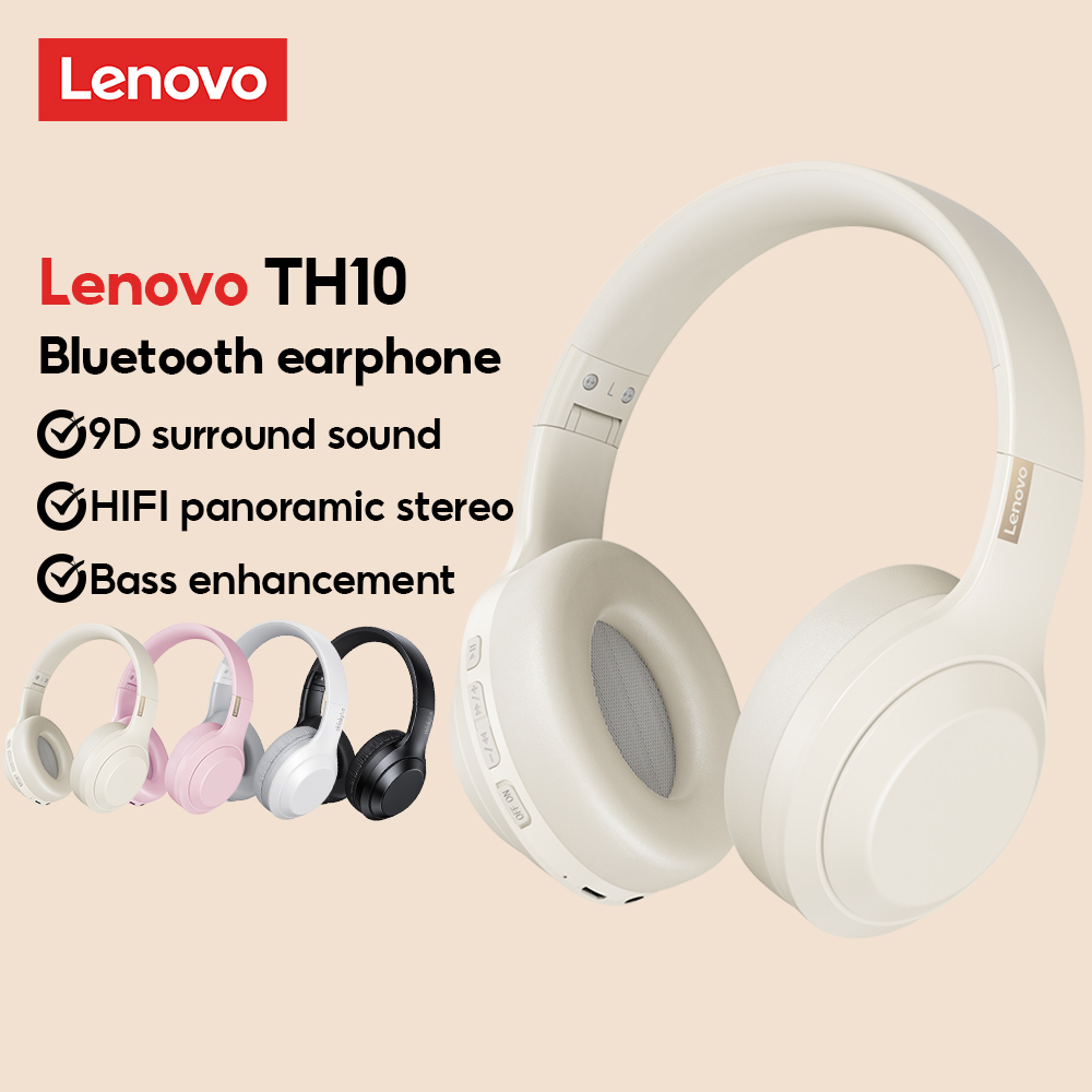 Tai nghe Bluetooth LENOVO TH10, Âm Thanh Nổi HiFi Giảm Ồn, Có Mic Thích Hợp Cho Android iOS PC, tai nghe chụp tai không dây - Chính hãng
