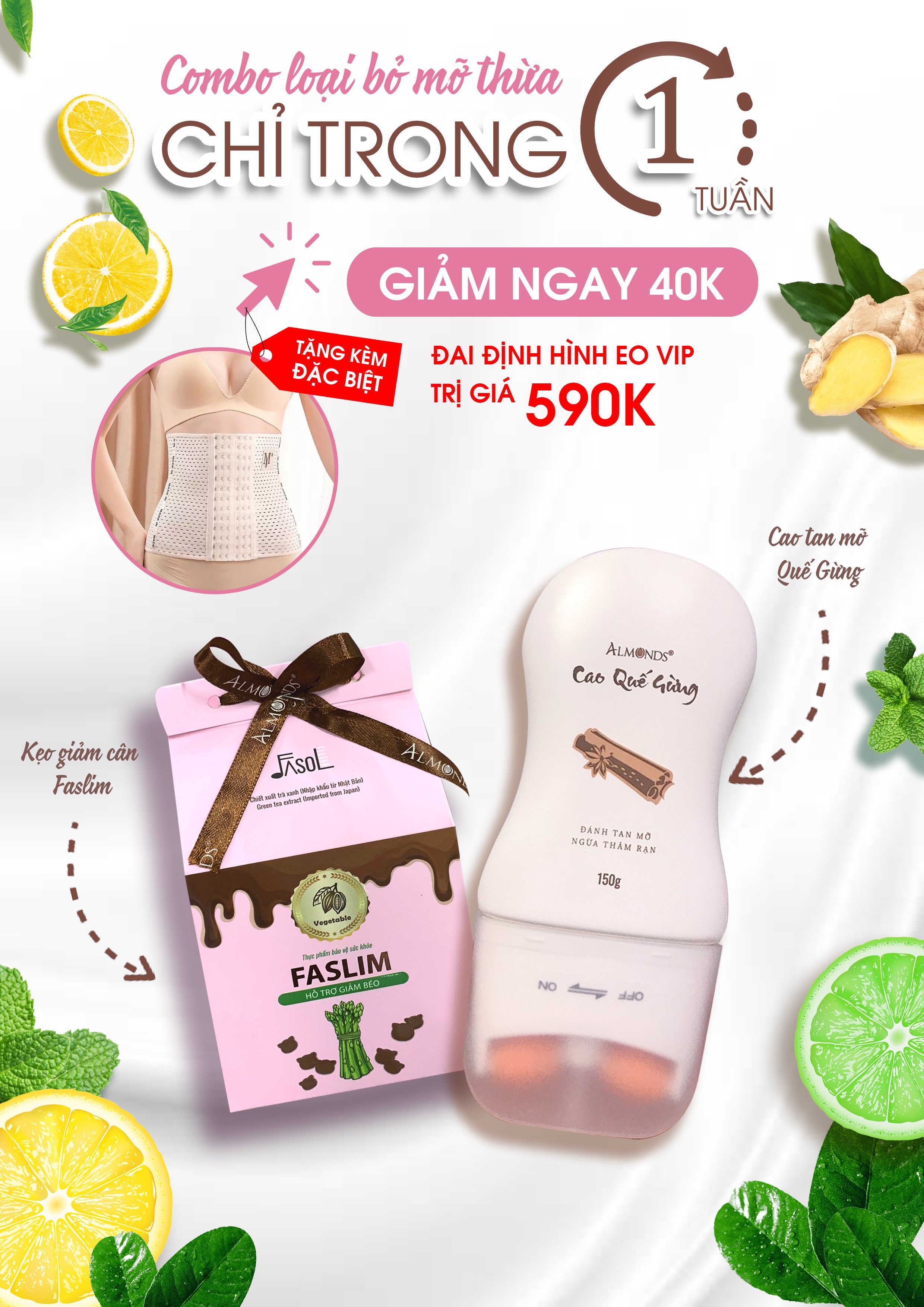 Kẹo giảm cân faslim almonds