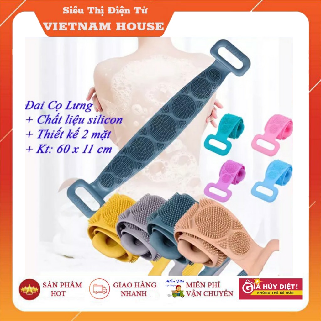 🔴Đang Sale || Dây Chà Lưng 2 Mặt Bằng Silicone Mẫu Mới - Đai Chà Lưng Đai Tắm Cọ Lưng silicon Siêu Sạch.