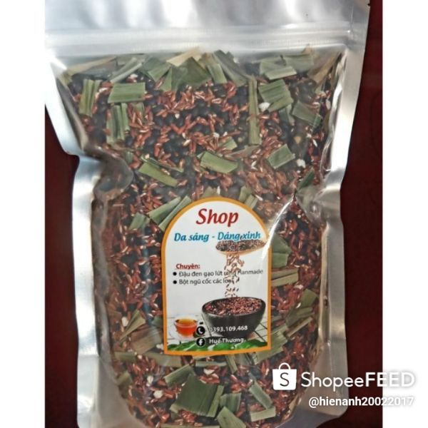 1kg trà đậu đen gạo lứt lá dứa