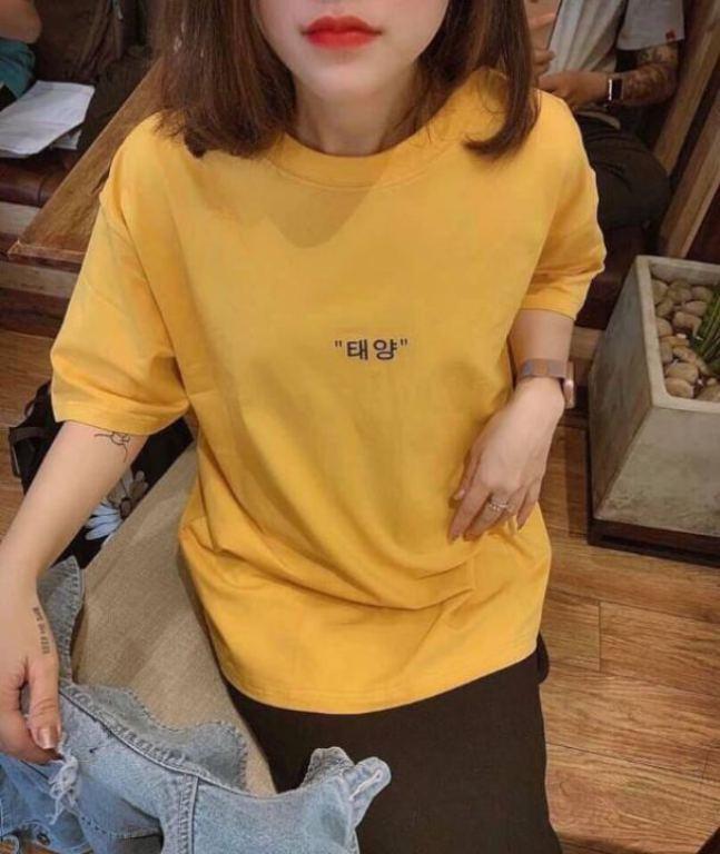 Áo thun thêu chữ