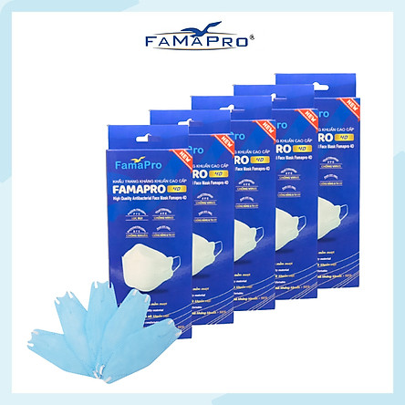 Combo 5 họp khẩu trang y tế 4d nam anh famapro người lớn hộp 10 cái