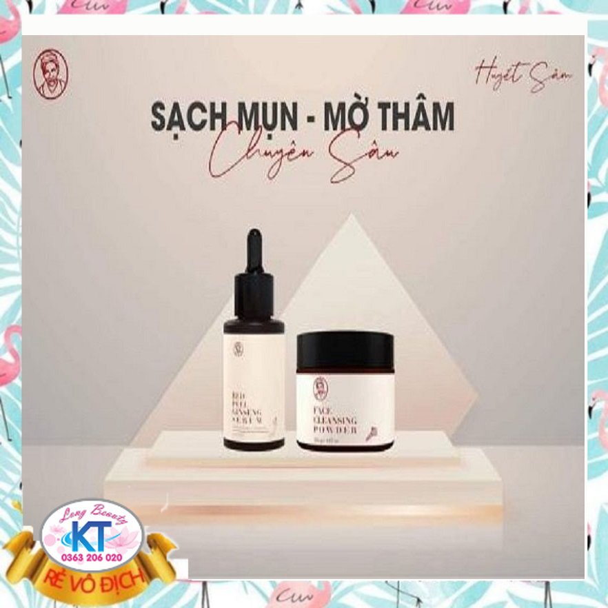 [Bà Lão Chính Hãng] Combo Bộ Đôi tái tạo da Mụn Thâm,Nám Mẫu Mới Red Peel Ginseng 1% & 2% BHA & Face Cleansing Powder