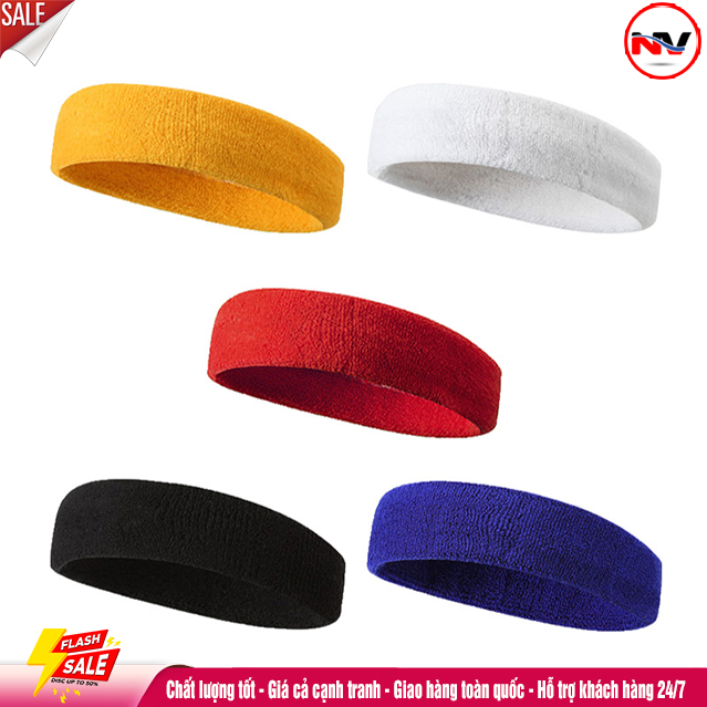 Băng Đô Đeo Trán Tập Thể Thao Nhiều Màu - Cotton Thấm Hút Mồ Hôi, Chặn Mồ Hôi Khi Tập Yoga, Tập Gym, Chơi Tennis
