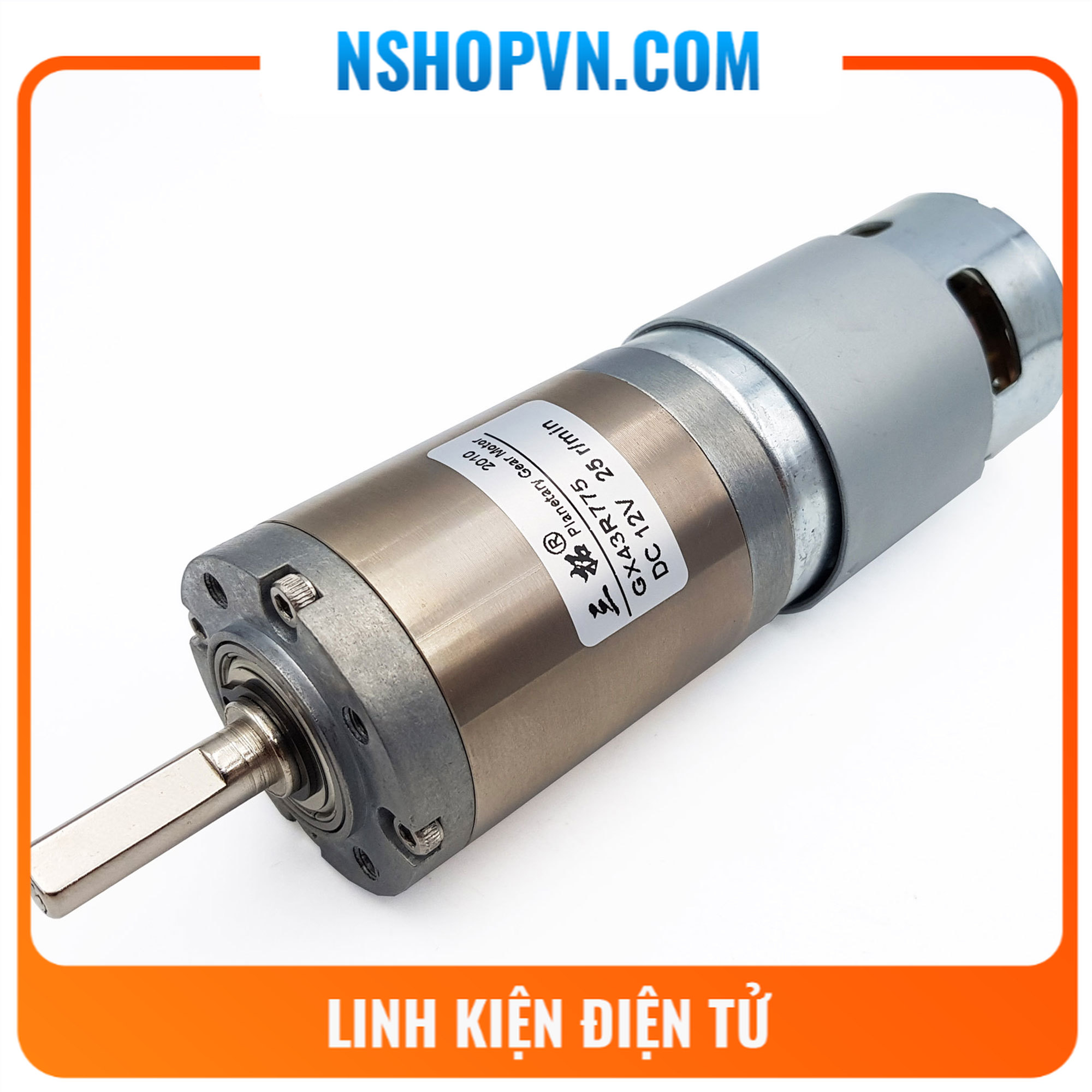Động cơ giảm tốc Planetary GX43775 12V - 25rpm / 100rpm / 130rpm / 270rpm