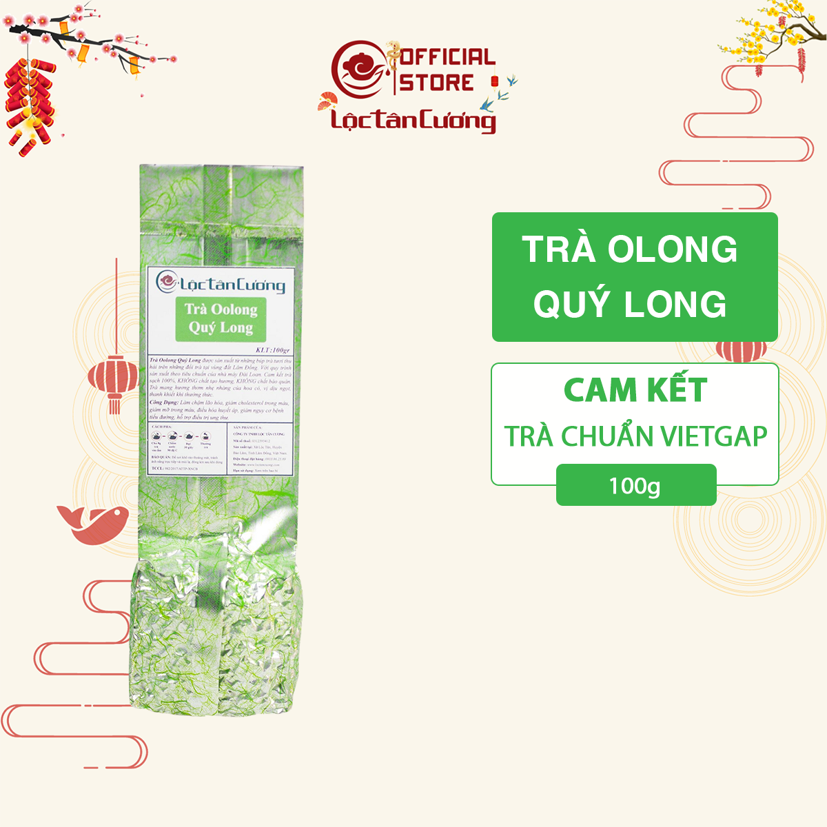 Trà ô long quý long 100g - lộc tân cương