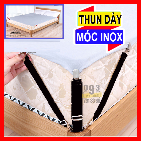 Combo Kẹp Inox Ga Giường Dây Chằng Góc Nệm