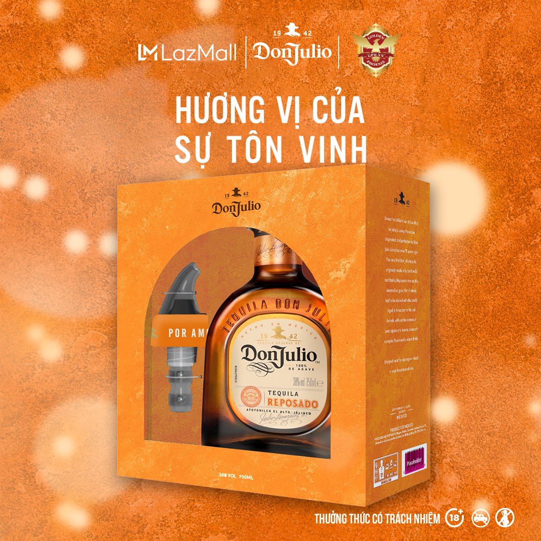 Hộp Quà Tết Rượu Don Julio Reposado Tequila 38% 750ml – Rượu Tequila Chính Hãng - Dòng Tequila Sang Trọng Đầu Tiên Trên Thế Giới