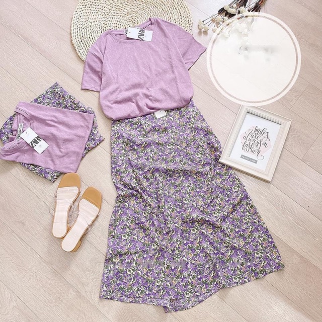 Áo Thun Nữ Màu Tím, Áo Phông Trơn Dễ Phối Đồ