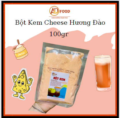 Bột Kem Cheese Vị Đào Mát Lạnh Gói 100gr