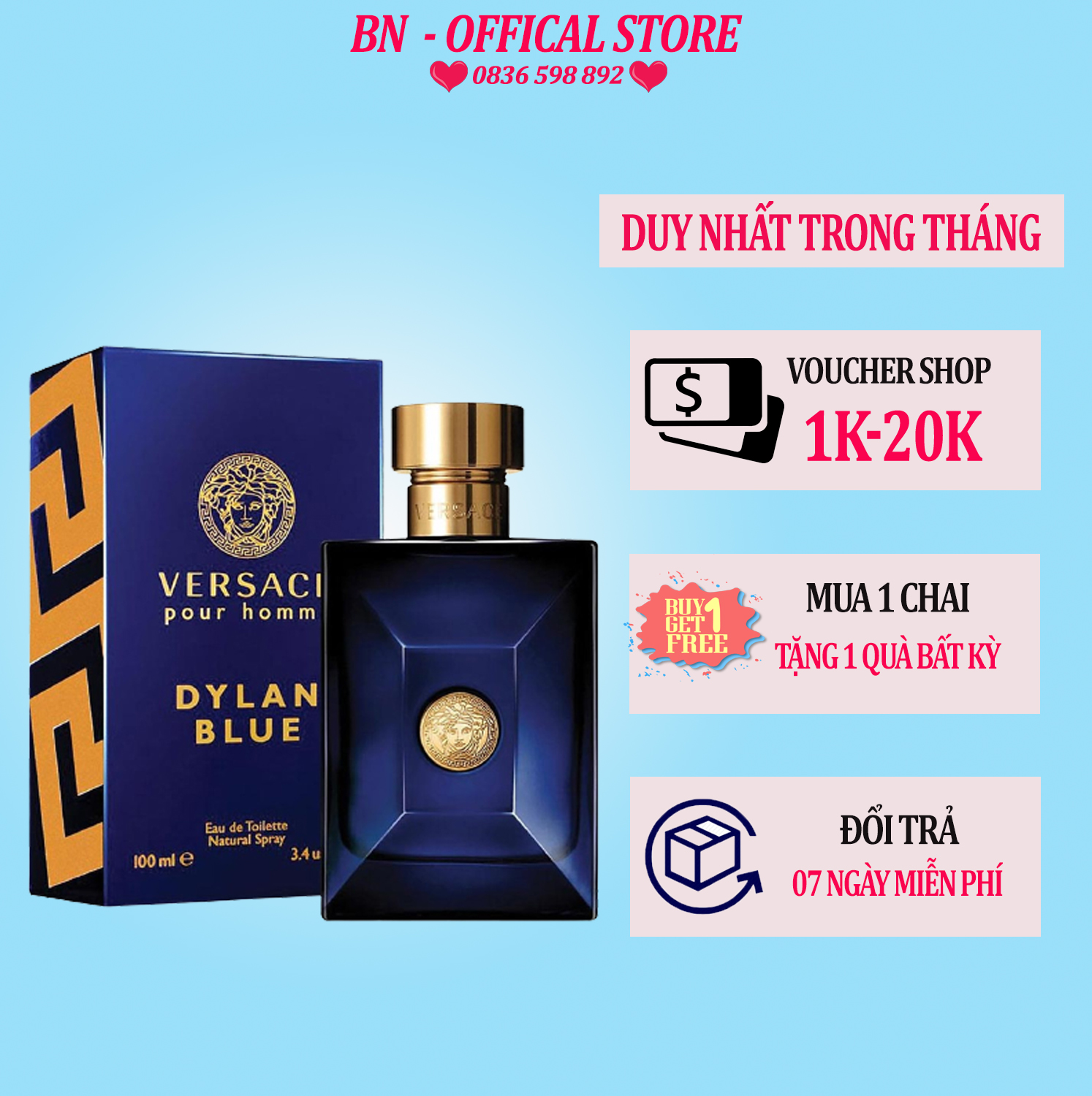 Nước Hoa Nam Versace Pour Homme Dylan Blue EDT 100ml