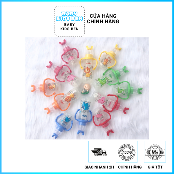 Bình sữa mirai nắp thỏ quai lớn cho bé chính hãng 150 ml/ 250 ml