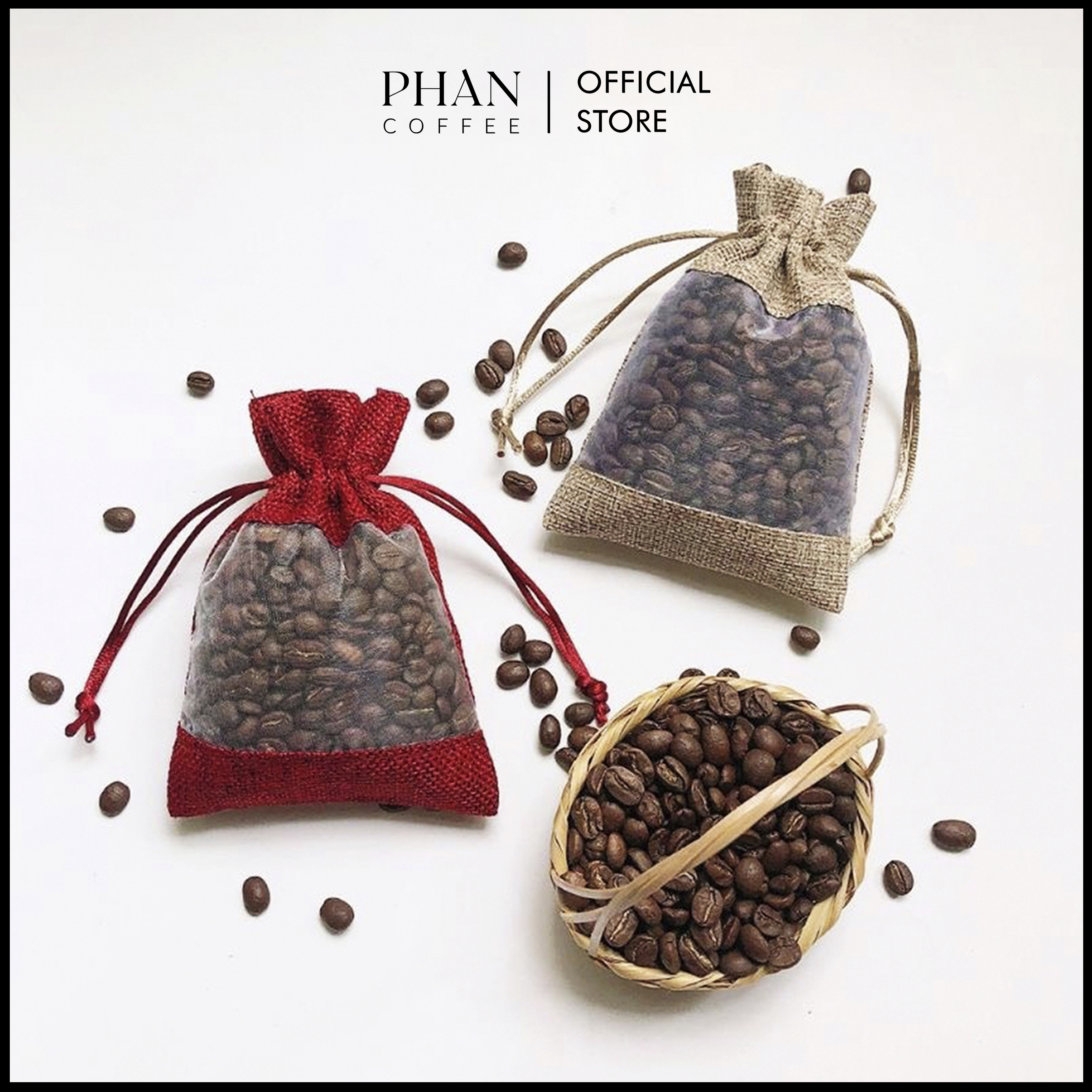 Túi thơm cà phê hạt rang khử mùi xe ôtô, phòng ngủ, phòng làm việc - Phan Coffee