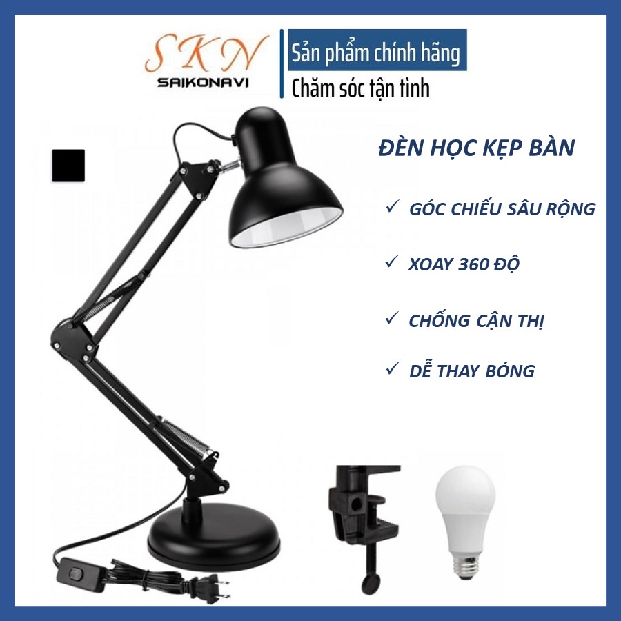 Đèn học kẹp bàn chống cận thị xoay 360 độ - đèn học để bàn bảo vệ mắt - đèn kẹp bàn học làm việc đọc sách
