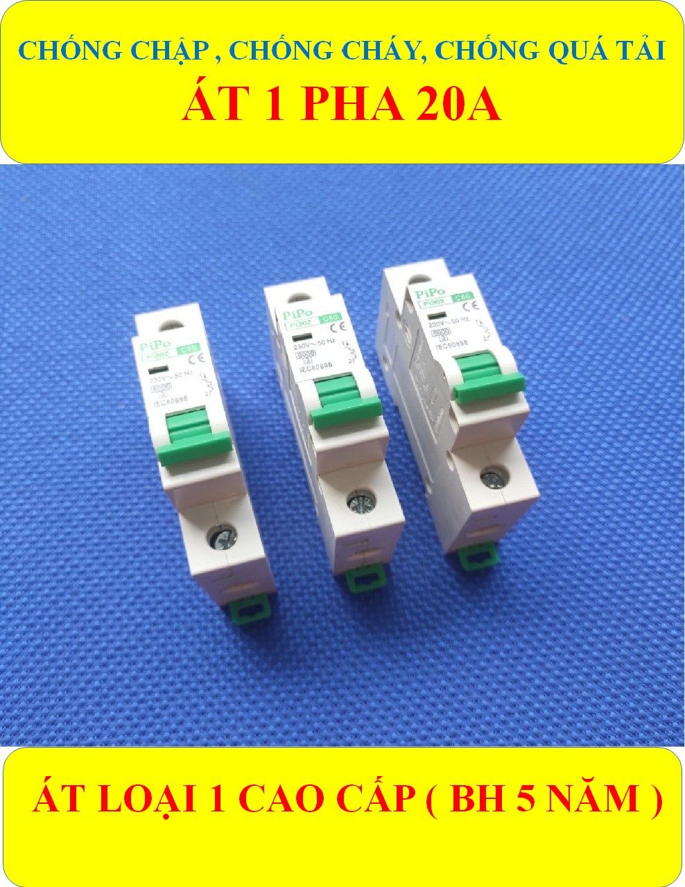 Cầu dao tự động, Aptomat 1 PHA 20A (BH 5 năm ) Chống chập, Chống ngắn mạch, Chống cháy, Chống quá tải HÀNG LOẠI 1 CÁO CẤP (bộ 1 sản phẩm)