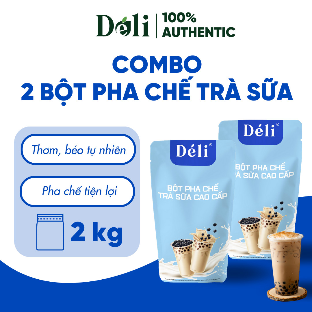 Combo 2 túi - bột trà sữa cao cấp déli: nguyên liệu pha cao cấp thơm ngon trà sữa