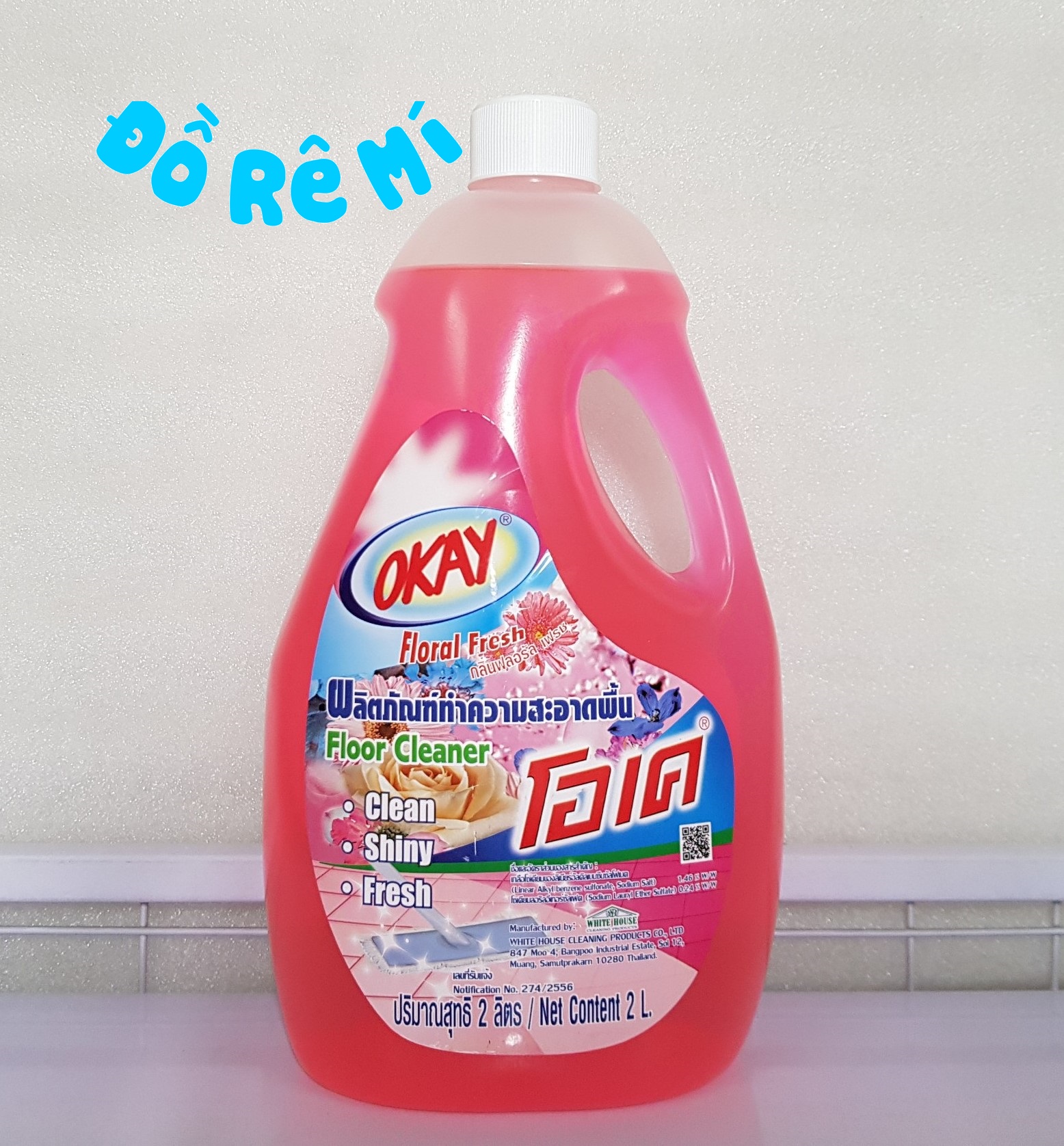 [HCM]Nước lau sàn Okay 2000ml Thái Lan - Màu hồng hương hoa