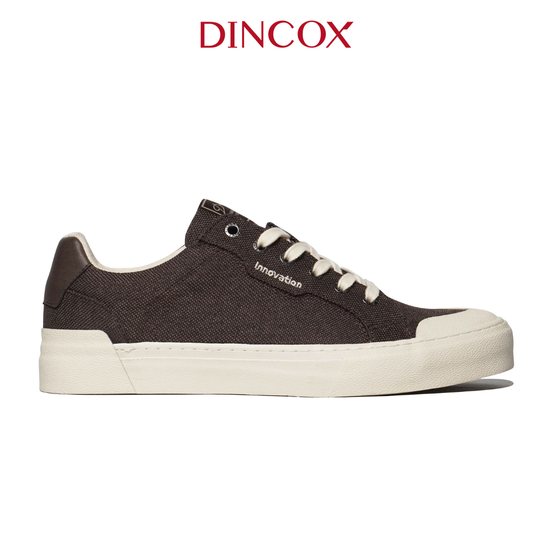Giày Vải Sneaker Canvas Đế Bằng Nam Nữ DC30 Brown Dincox