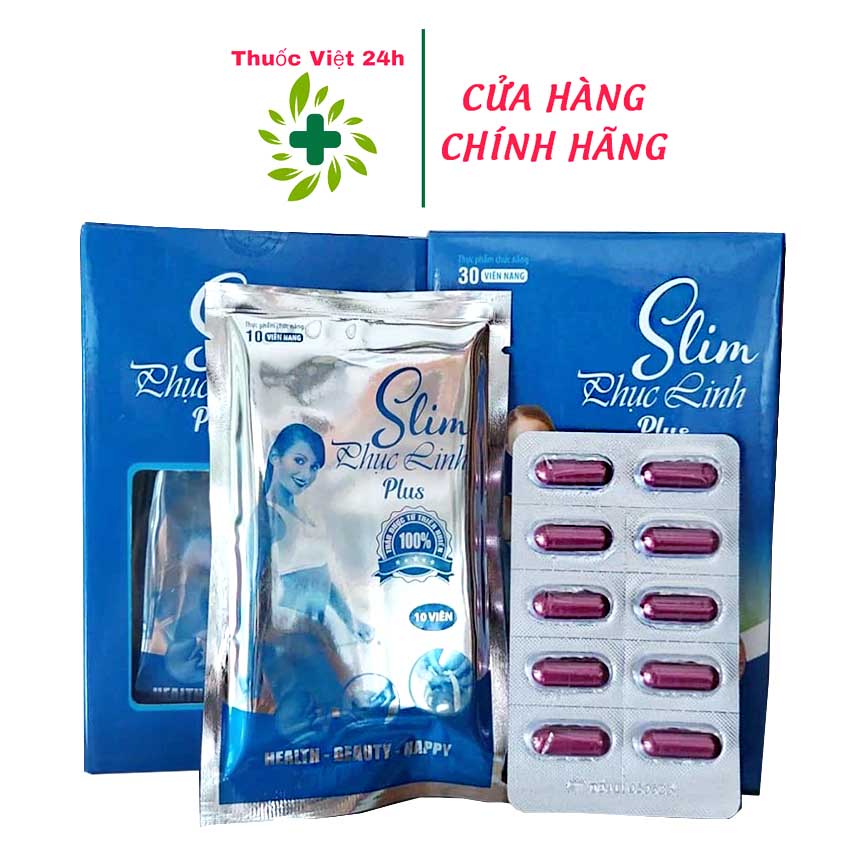 Slim Phục Linh Plus Hỗ trợ giảm cân giảm béo không mệt mỏi trẻ đẹp da an toàn hiệu quả - thuocviet24h