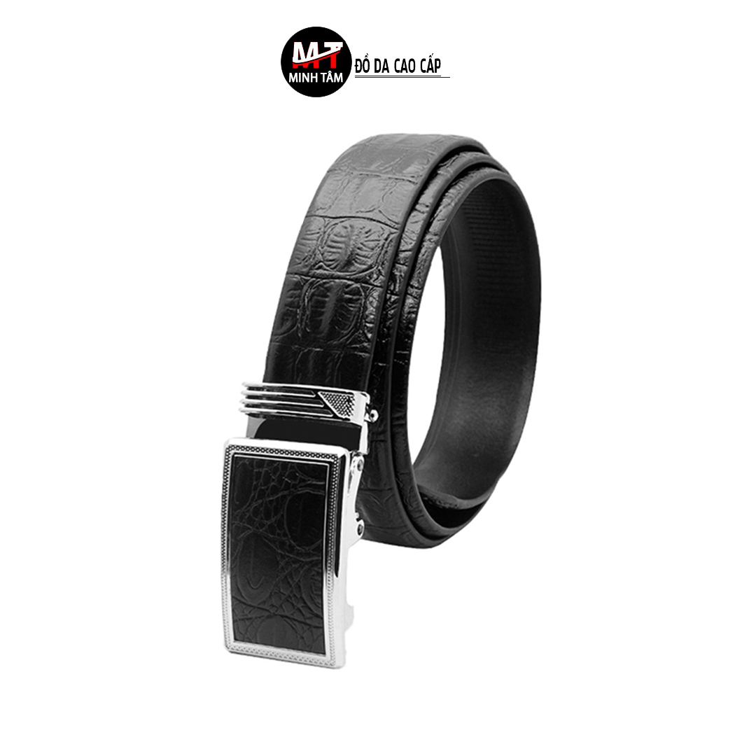 [HCM]Thắt lưng nam Minh Tâm da bò 3 lớp vân cá sấu MT418