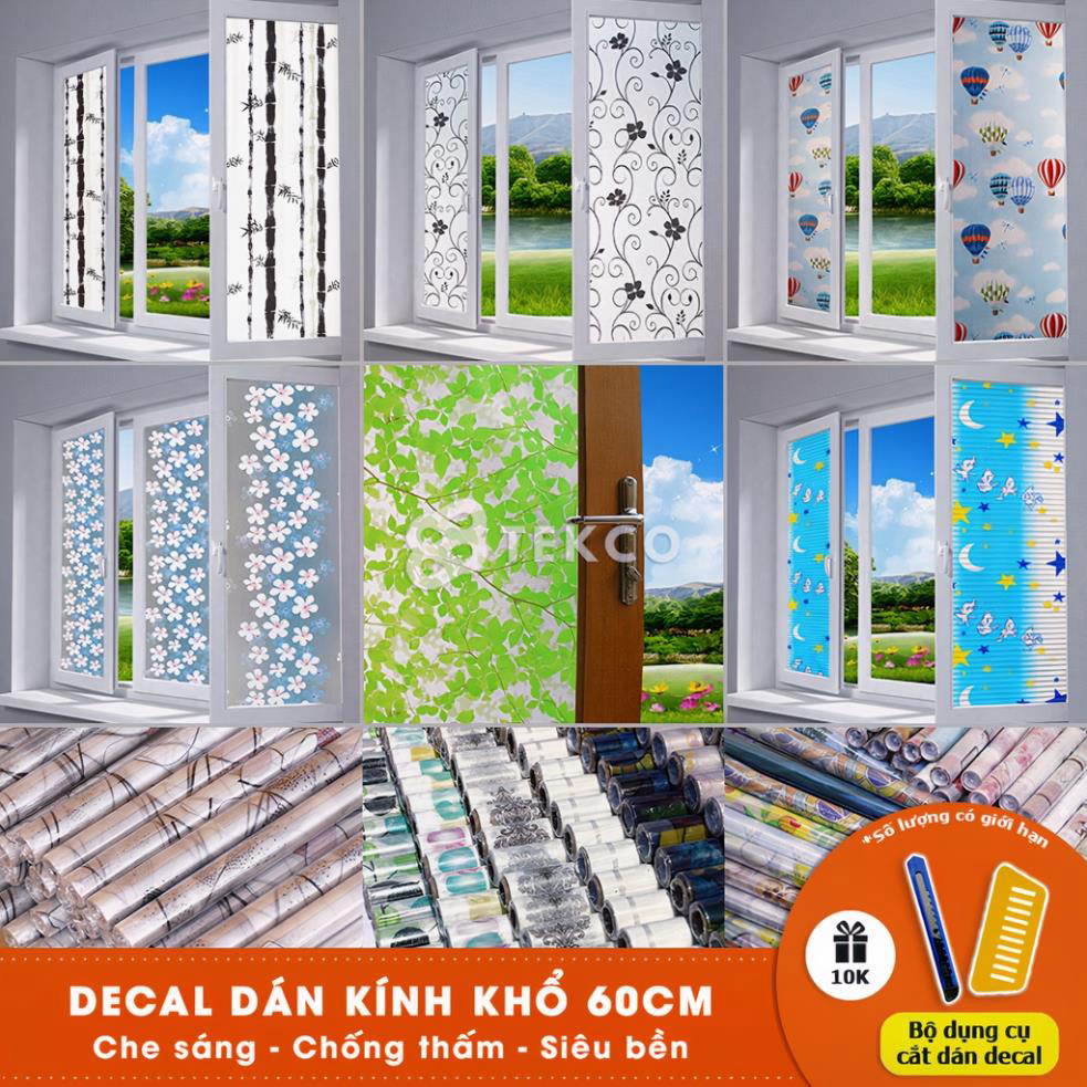 (45-60cm wide) 2m Roll of Frosted Glass Decals in Many Patterns - Glass, Window, Bathroom, Office Stickers