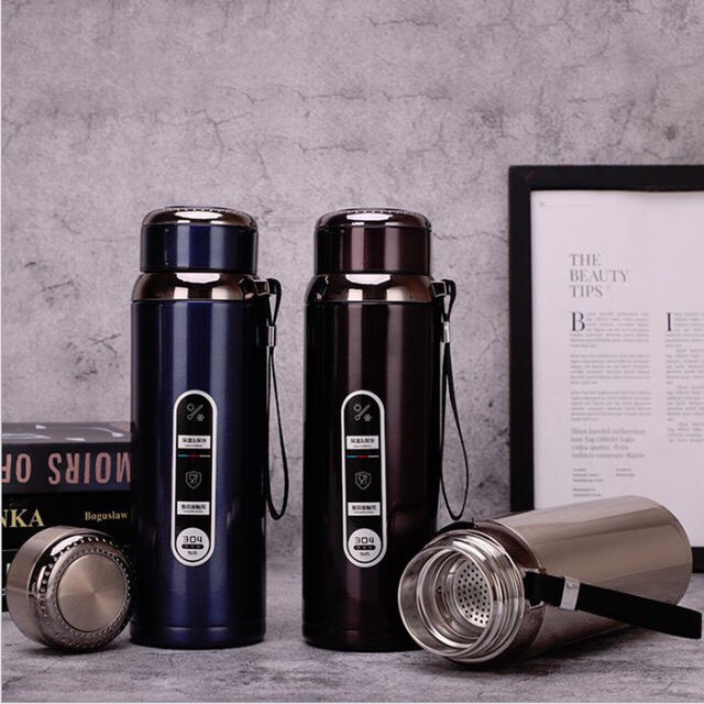 [GIỮ NHIỆT 15H_PL] Bình giữ nhiệt Nóng Lạnh Inox 1000ml (1 lít) an toàn có quai xách, Bình đựng nước đi làm tiện lợi_Bình nhiệt Duy tân (nhiều phân loại khách lựa chọn)