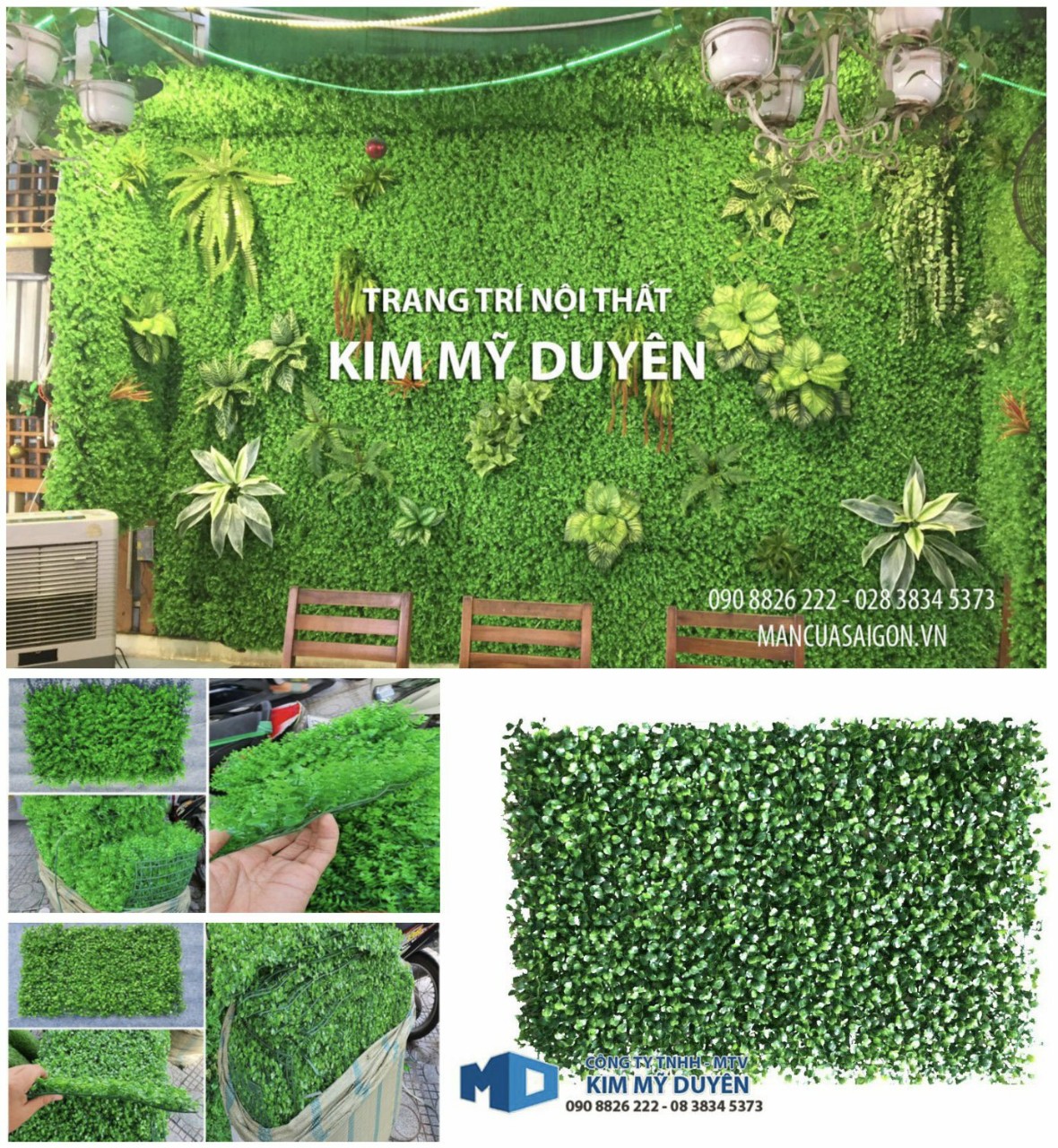 [HCM]Thảm cỏ nhân tạo trang trí tường -Vĩ Cỏ xoang trang trí tường size: 40cm x 60cm