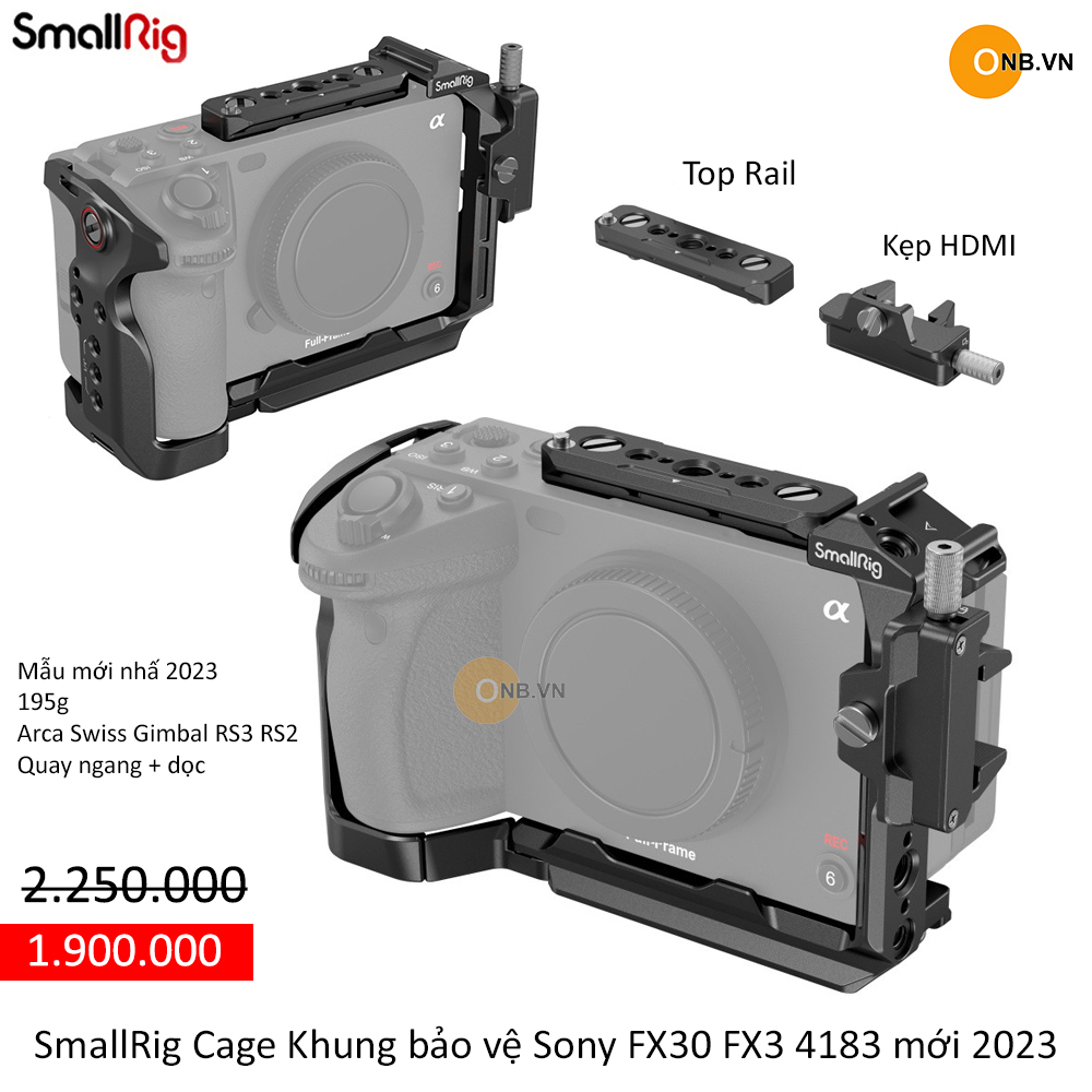 Smallrig cage sony khung bảo vệ máy ảnh fx30 fx3 4183 mới 2024