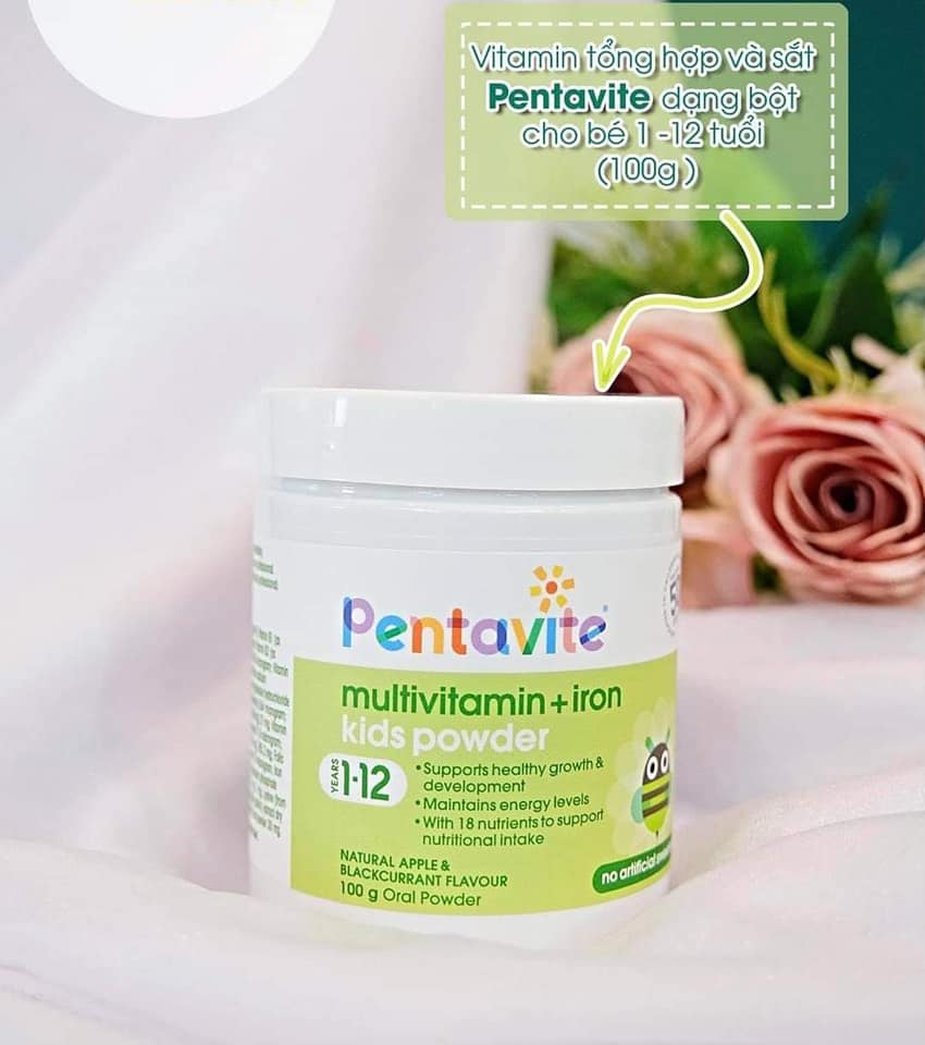 Pentavite Multivitamin + Iron Kids Powder VITAMIN DẠNG BỘT 100g
