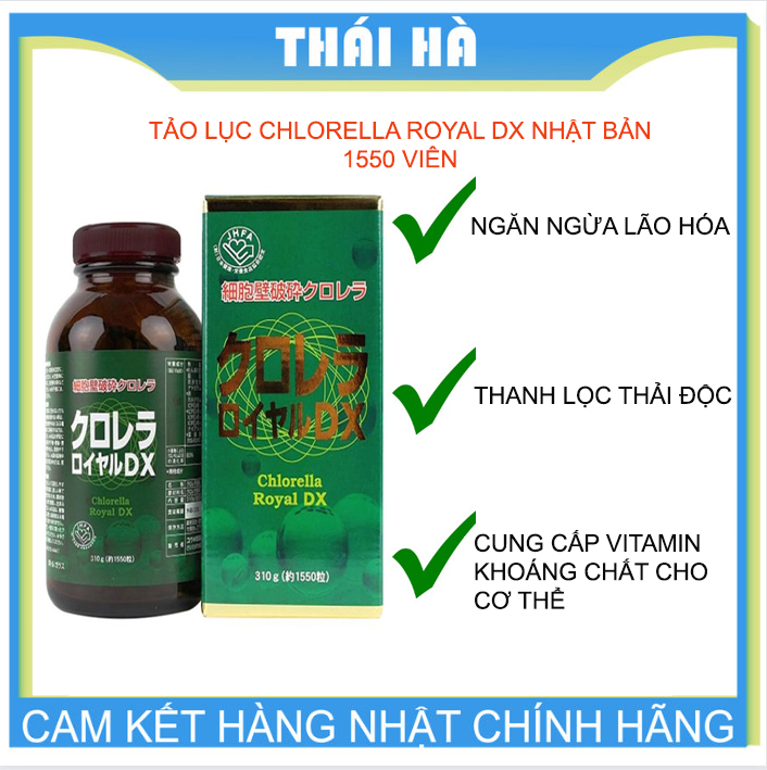 TẢO LỤC CHLORELLA ROYAL DX NHẬT BẢN 1550 VIÊN