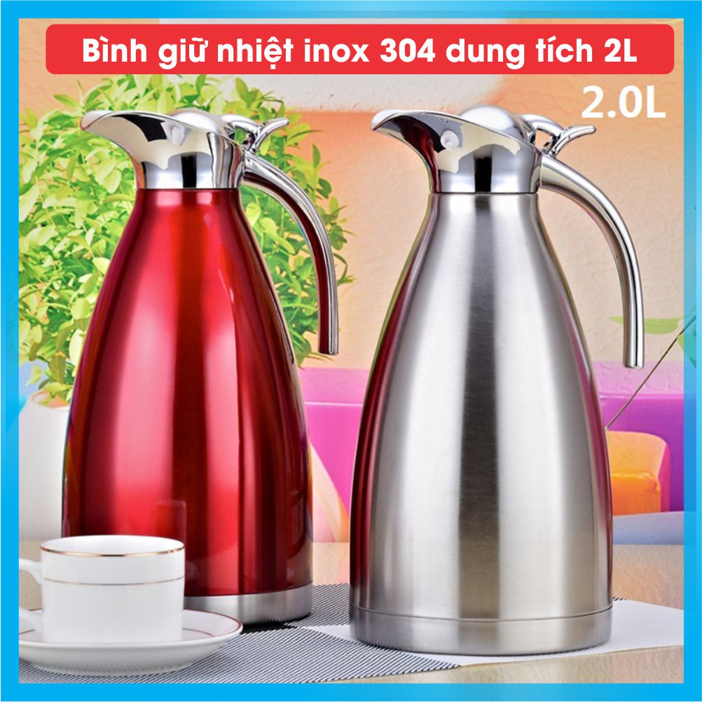 Bình giữ nhiệt inox 304 dung tích 2 L giữ nhiệt 6-12 tiếng chuyên dùng cho pha chế - Shop 5539