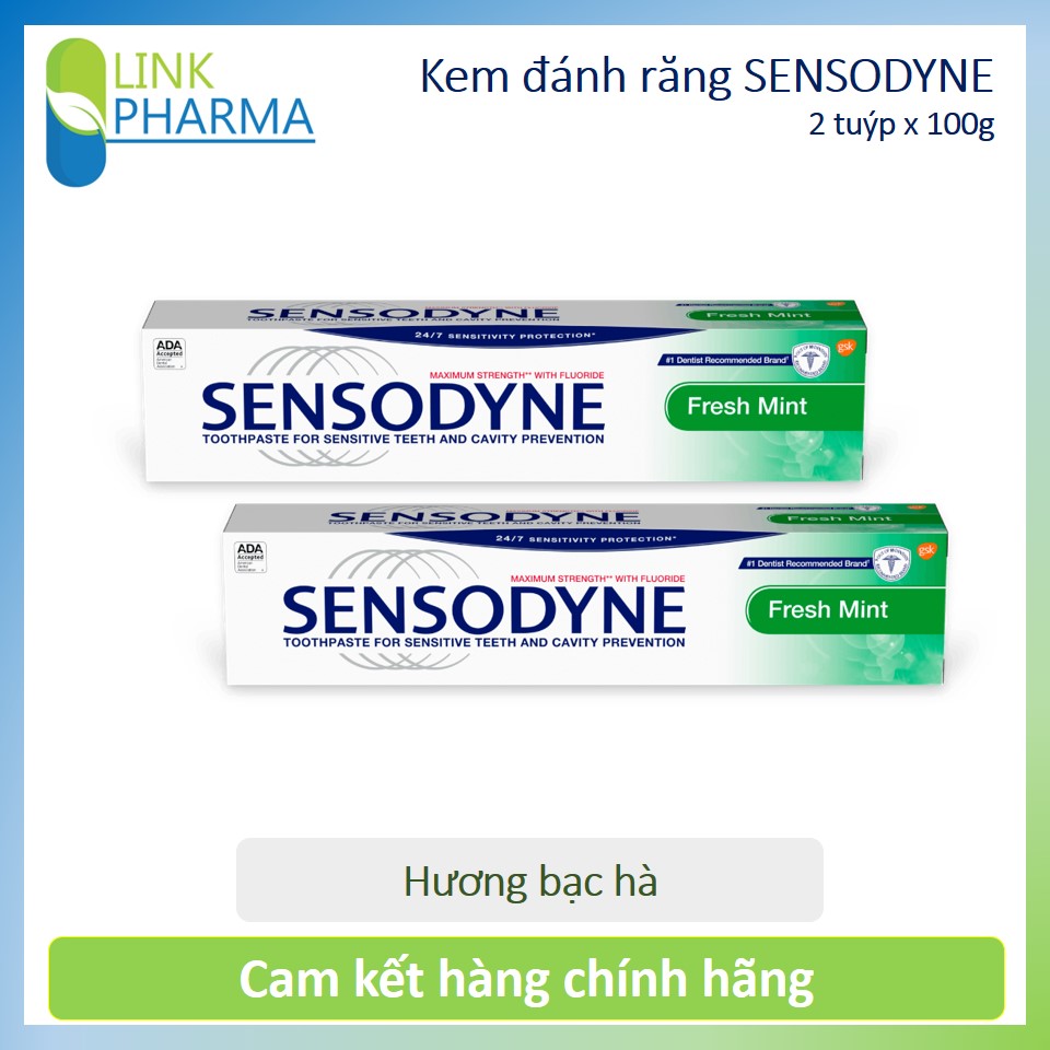 2 hộp kem đánh răng Sensodyne Fresh Mint 100g