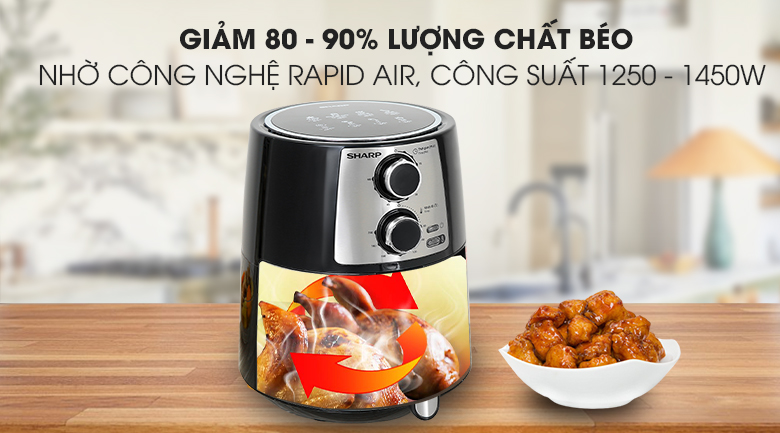 KF-AF42MV-ST - Nồi Chiên Không Dầu Sharp KF-AF42MV-ST 4.2 lít - Hang chính hãng
