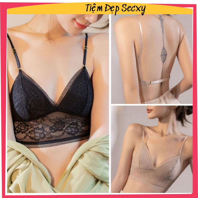 Áo Bralette Ren Hở Lưng-Aó lót hở lưng-Aó bra u khoét lưng sâu ren cao cấp chuyên mặc đầm dạ hội váy áo hở lưng sexy nhiều kiểu