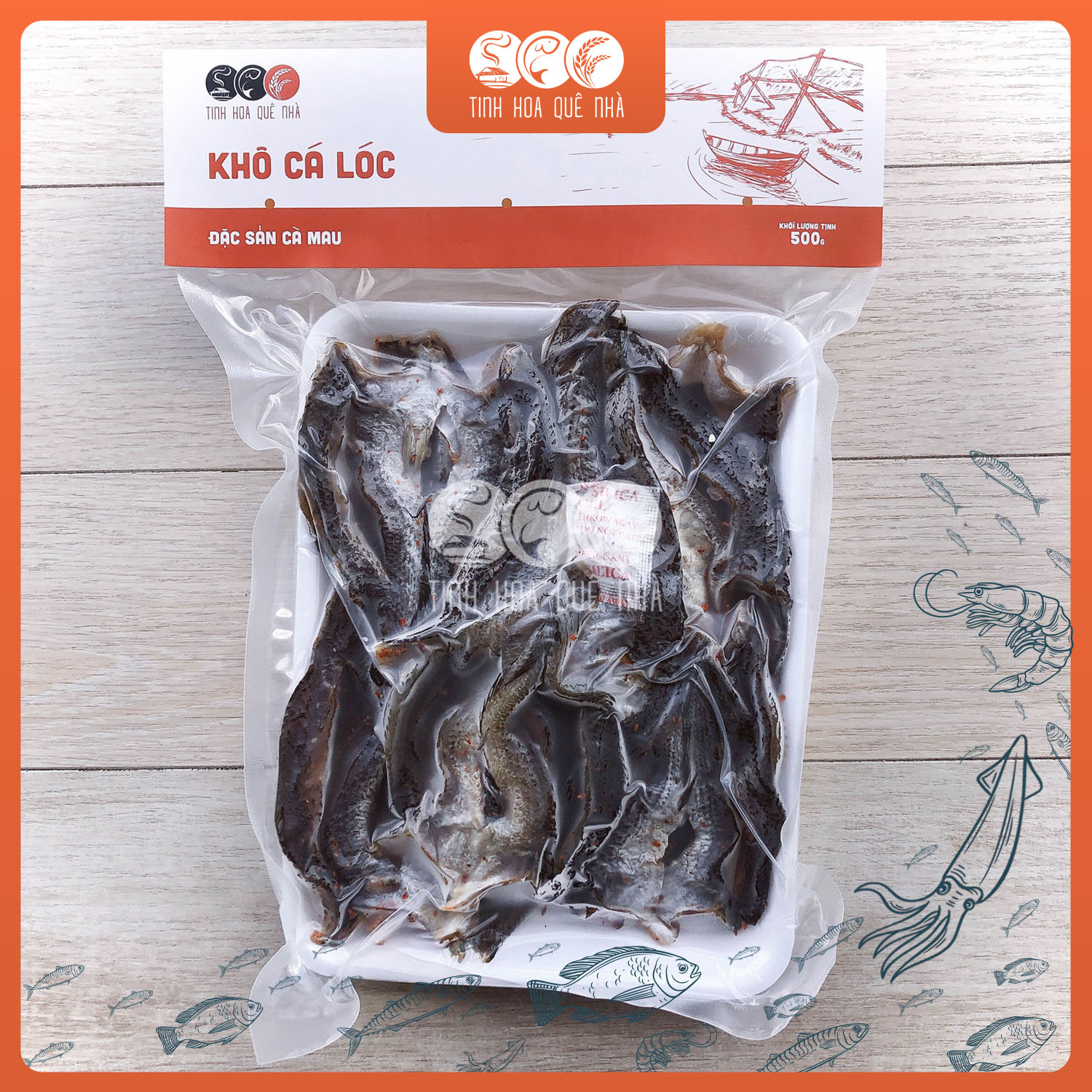 Khô cá lóc non cà mau khối lượng 0.2kg - 0.5kg tinh hoa quê nhà