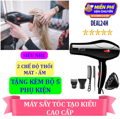 Máy Sấy Tóc Tạo Kiểu Deliya 8018 - Công Suất Lớn Với 2 Chế Độ Sấy Tóc Nhanh Khô Vào Nếp, Chế Độ Bảo Vệ Tóc Không Khô Rối - Máy Thổi Tóc Tại Salon, Mua Máy tạo kiểu tóc tại nhà - BH Toàn Quốc - Deal24H