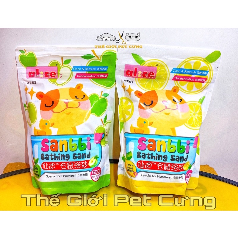 Cát Tắm Alice Sanbbi Cao Cấp 500Gr Hamster Thỏ Bọ Nhím Sóc