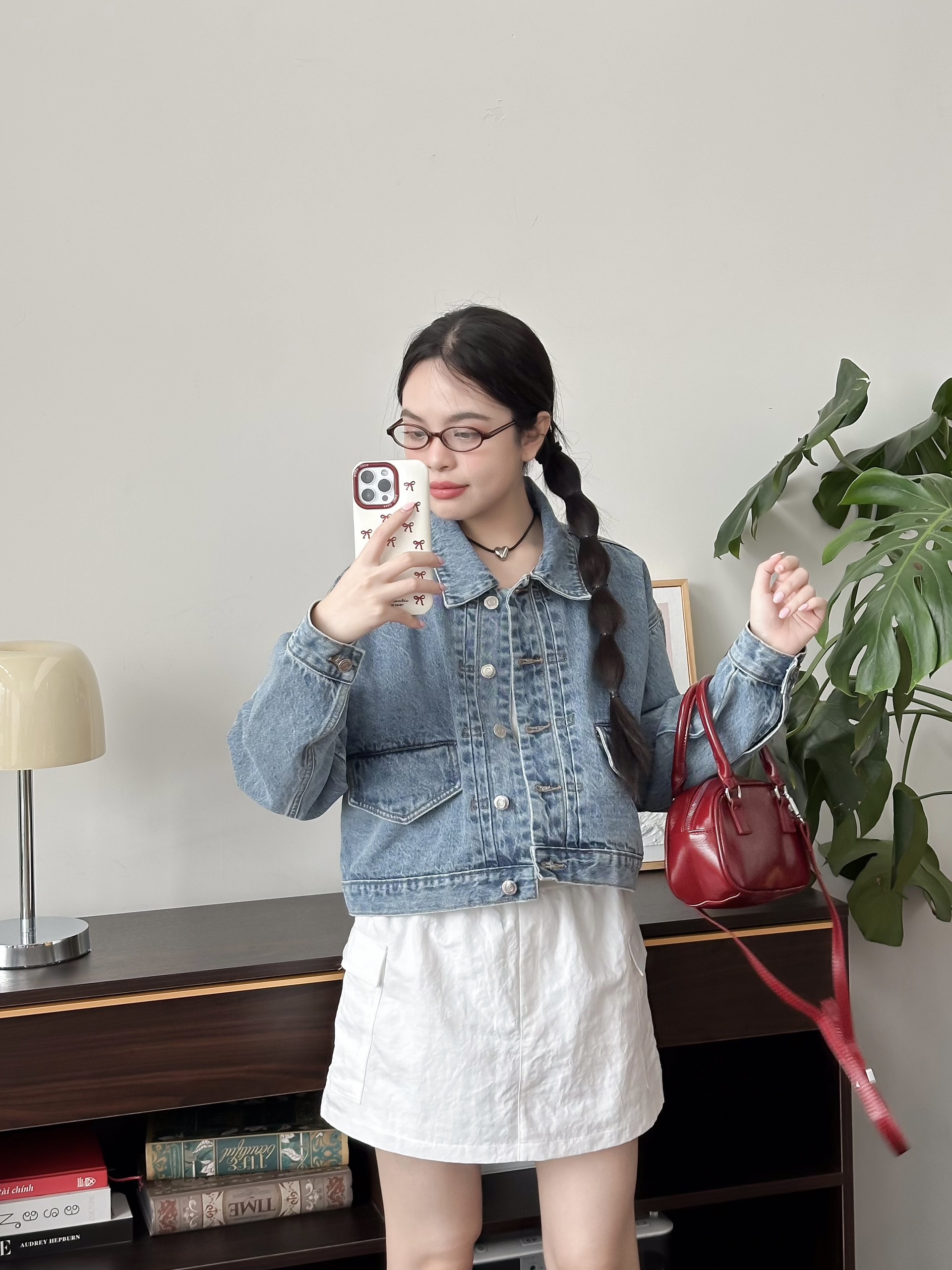 Kido - áo khoác jean nắp túi steve jacket