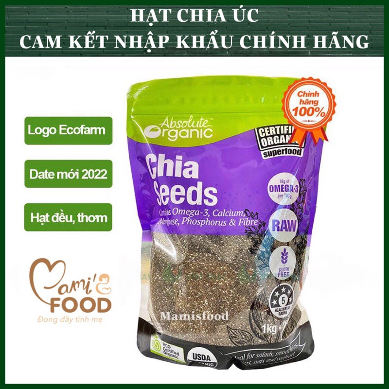 Hạt chia tím nội địa úc- hạt chia absolute organic xuất xứ úc chính hãng| - chia chính ngạch úc