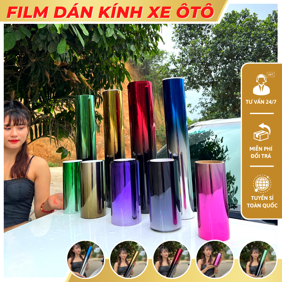 Fiml dán cách nhiệt dán kính xe ô tô, xe tải đủ màu khổ 50cm