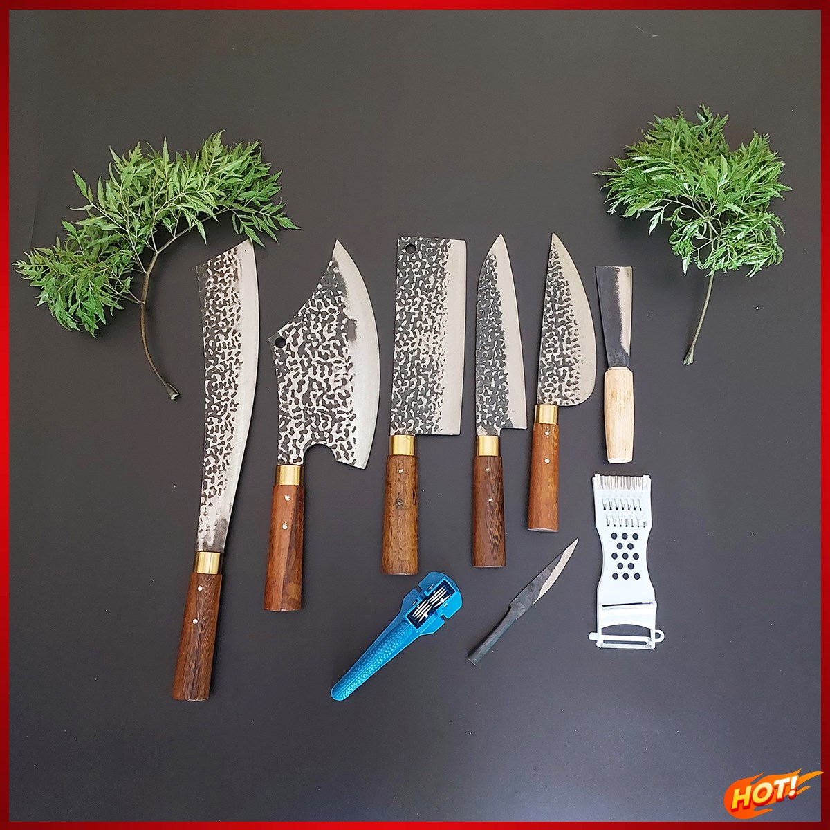 Bộ dao nhà bếp dập vân chống dính cao cấp