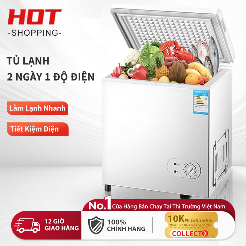 Tủ đông , làm lạnh nhanh,tiết kiệm điện,tủ đông mini trữ sữa, thực phẩm đông lạnh, không gây tiếng ồn,chính hãng