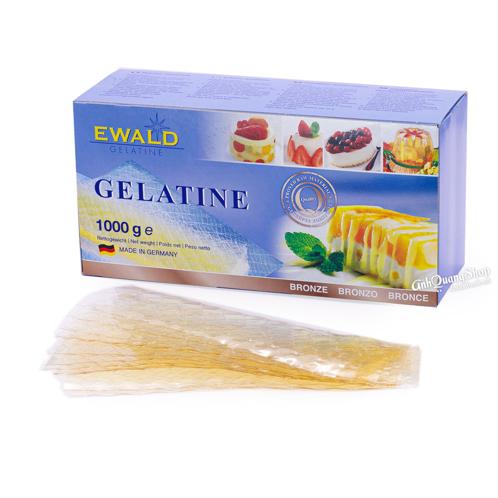 Gelatin lá Đức hiệu Ewald nguyên hộp 1kg