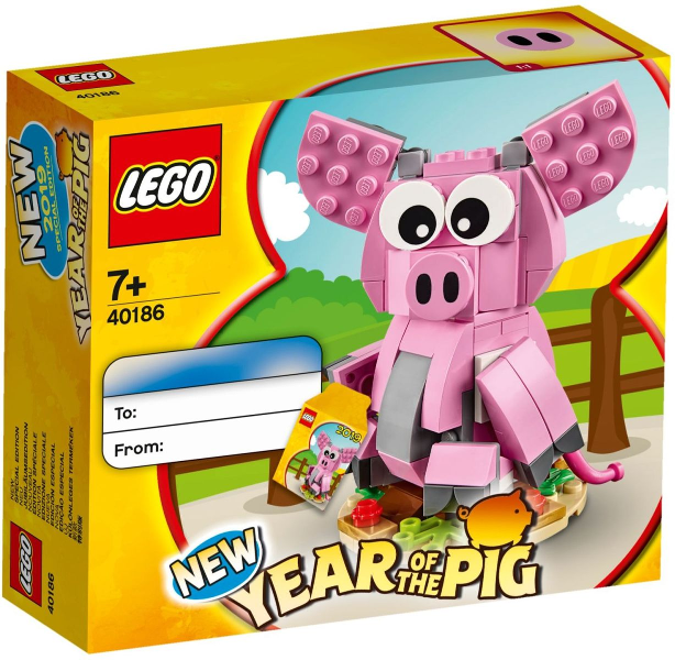 Lego holiday & event 40186 - year of the pig - bộ xếp hình lego năm con heo