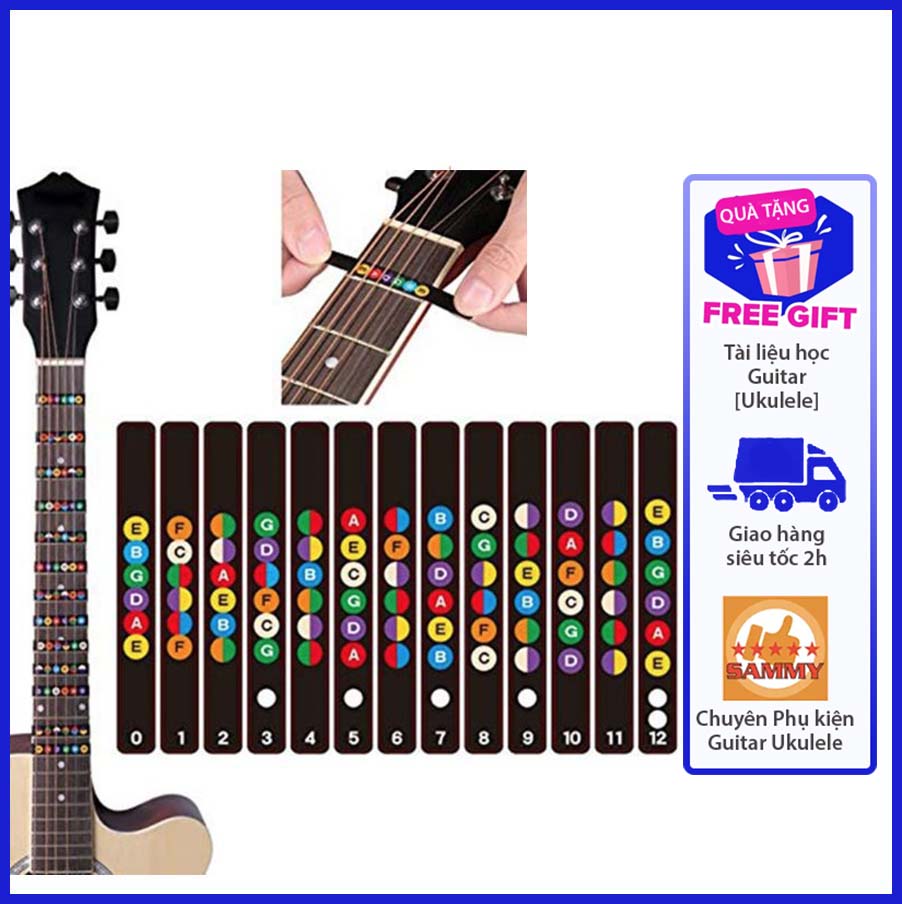 [HCM]GUITAR Note sticker - MIẾNG DÁN ĐÁNH DẤU VỊ TRÍ NỐT NHẠC TRÊN ĐÀN GUITAR NOTE Decal DÀNH CHO NGƯỜI MỚI TẬP