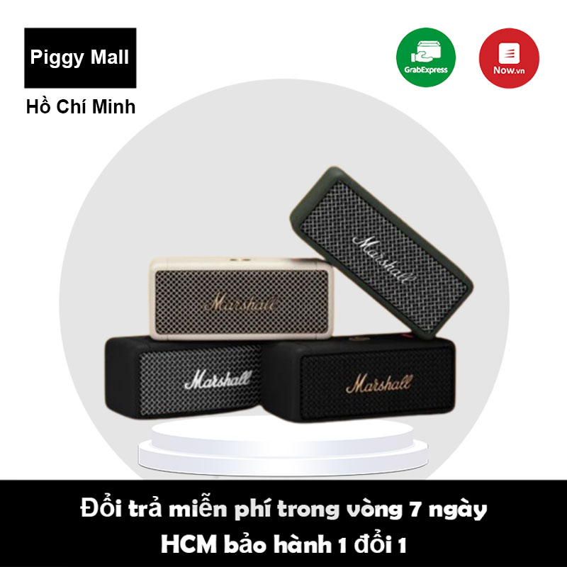 Loa marshall emberton , Loa mar shall chính hãng, Loa nghe nhạc bluetooth chống nước chuẩn IPX7, âm thanh true stereophonic với 2 củ loa toàn dải 2 Inch Dynamic kết hợp 2 passive radiat, Loa bluetooth chính hãng Bảo hành 6 tháng